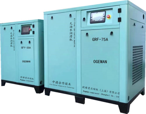 Oil-free water lubricated screw air compressor technology